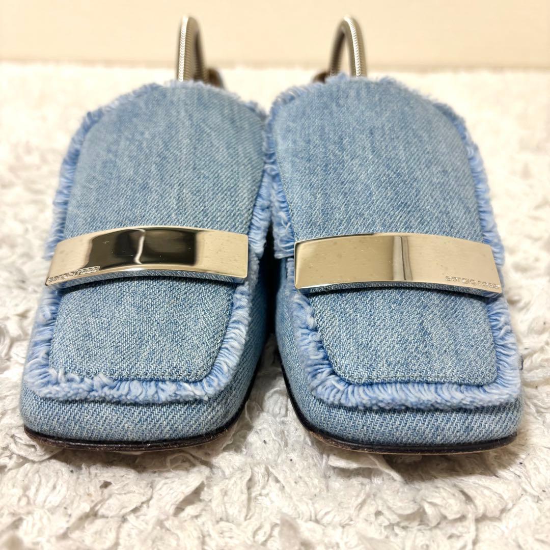 ✨美品✨セルジオロッシ sr1 デニム スリッポン フラット スリッパ 38