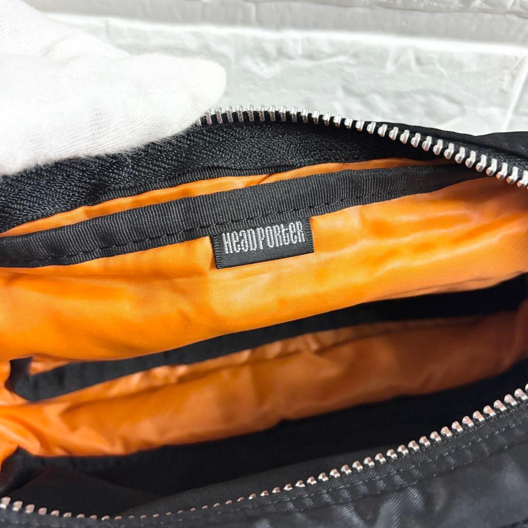 極美品】PORTER ブラック ジッパーポーチ タンカー ダブルファスナー