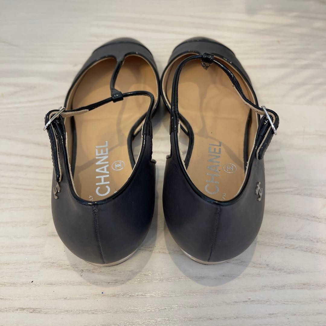 シャネル CHANEL G28651 フラットシューズ 35 1/2C