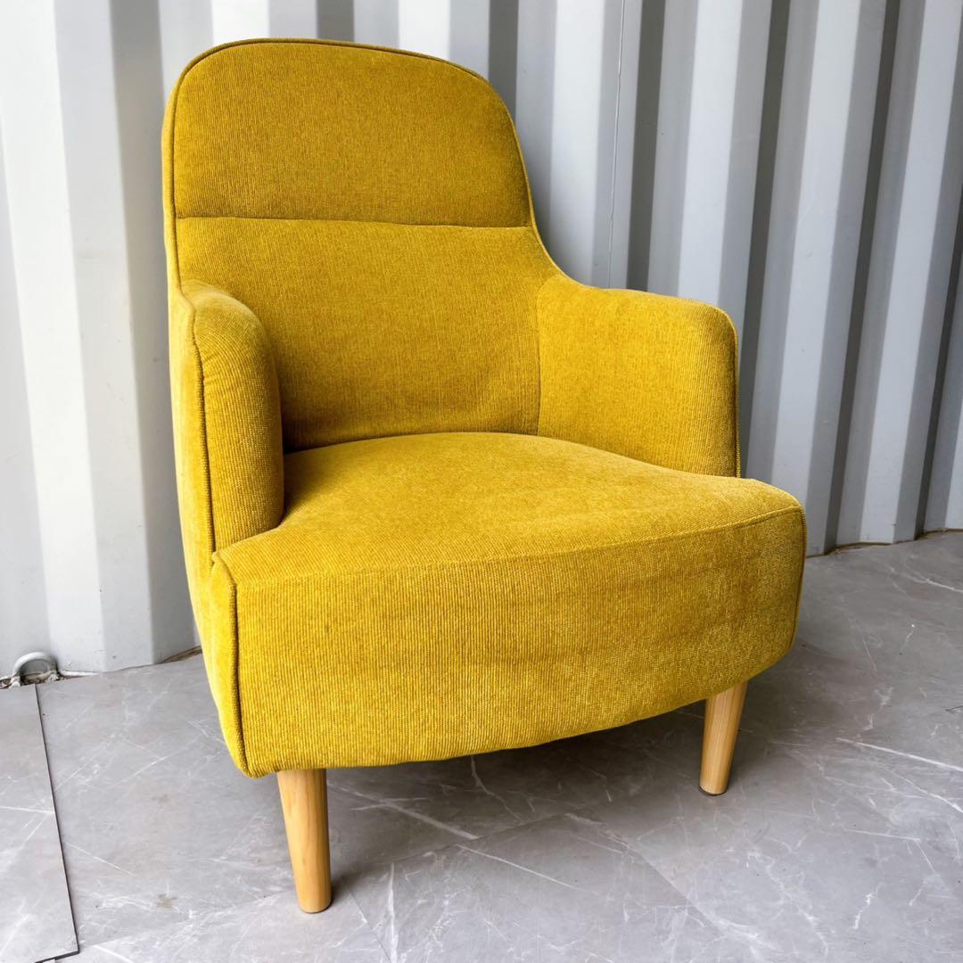 取付無料！ケユカ 北欧風イエローグリーンファブリックナチュラル1P