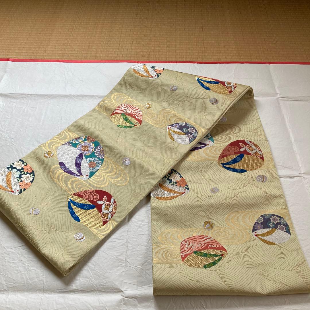 逸品！新品袋帯 となみ帯 六通 リメイク