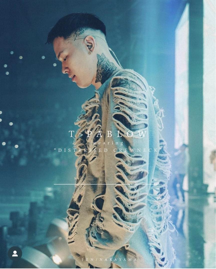 JUN NAKAYAMA DISTRESSED CREWNECK - メルカリ