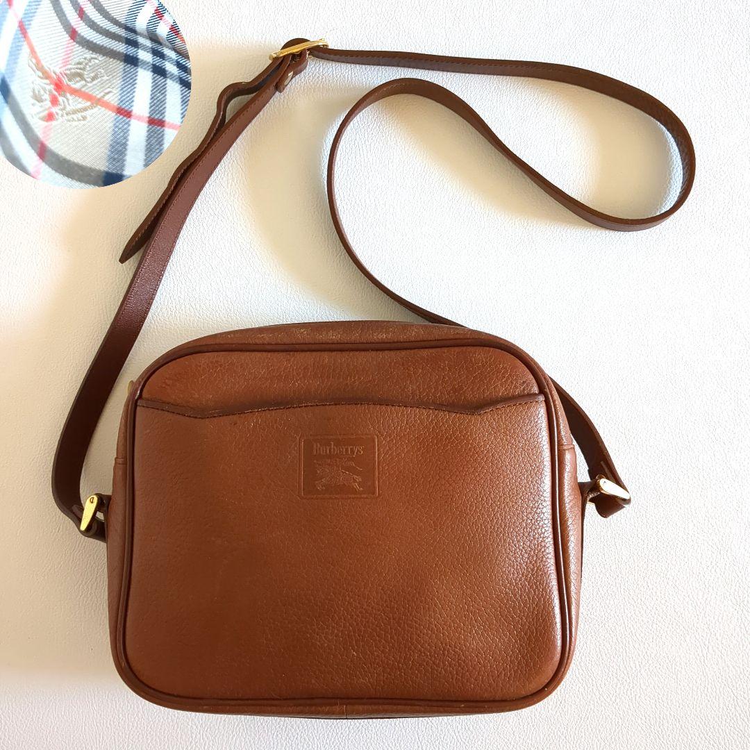 バーバリーズ ショルダーバッグ ホースロゴ ノバチェック柄 ロゴ型押し シボ革 バーバリー ショルダーバッグ ノバチェック ホースロゴ ヴィンテージ