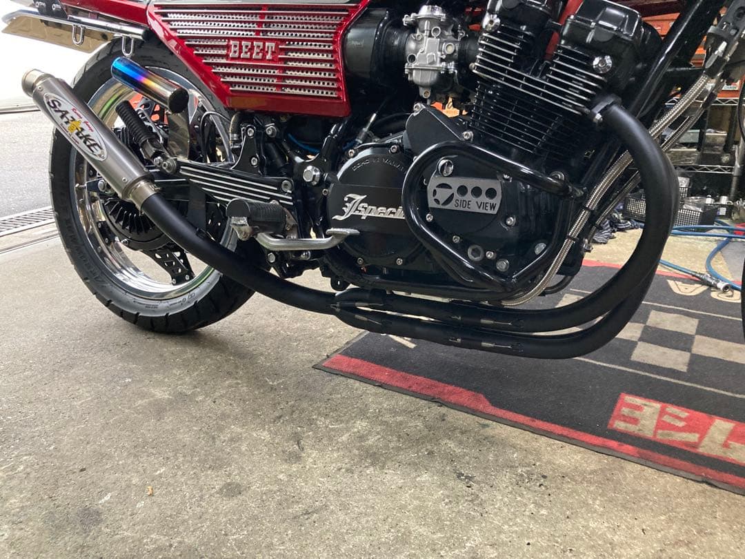 ホンダ CBX400F CBR400F サタケ 手曲げ黒鉄マフラー45パイ - メルカリ