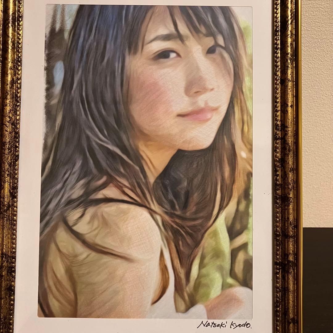 女優画20 額装品 額縁寸法32.7㎝×24.0㎝×1.5㎝ 定款付 京藤夏樹 - メルカリ