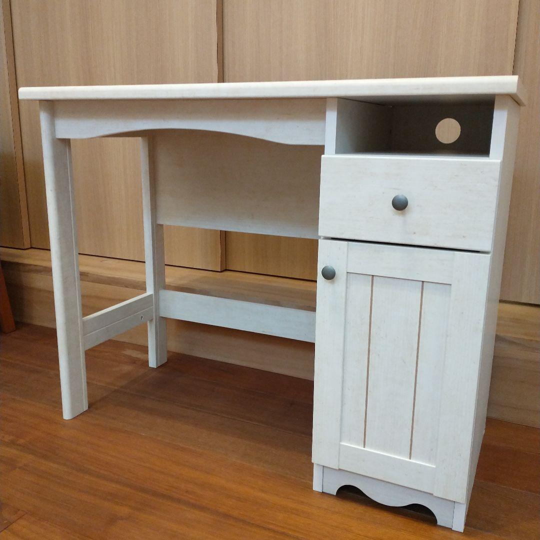 ニトリ 学習机 新品同様 完成品 勉強机 白 デスク リズバレーSLM7090