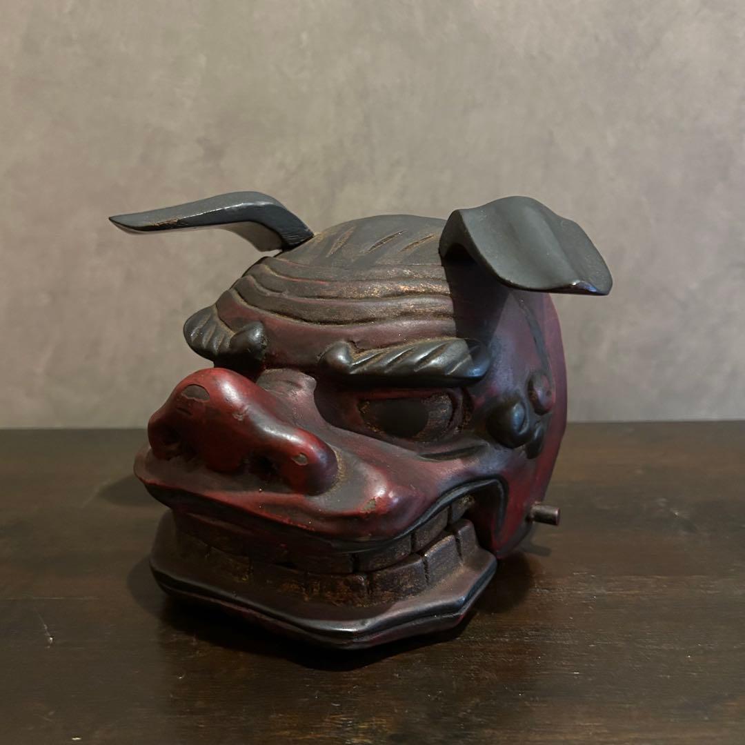 古い　獅子頭　獅子舞　骨董 漆芸 獅子頭 獅子舞 （ その他アンティーク）の買取価格 （ID:299395