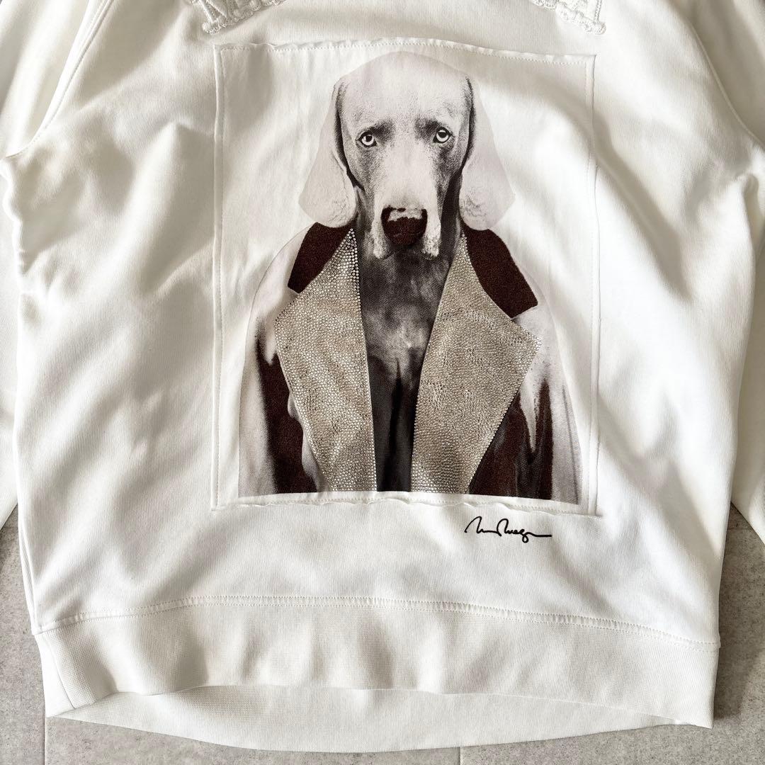 未使用級✨️マックスマーラ ストーン装飾 犬プリント トレーナー M 白