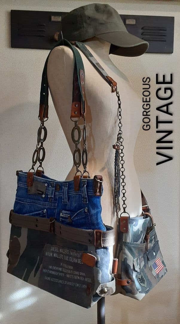 ミリタリーリメイク GORGEOUS VINTAGE 肩掛けトート&…