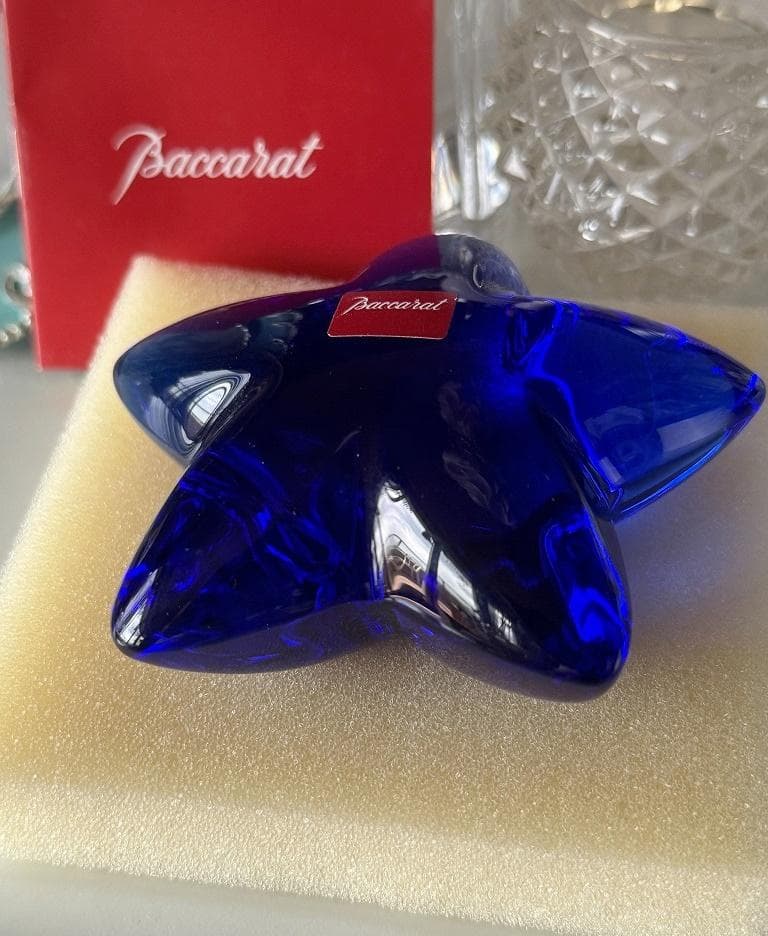 売約済み　バカラ　希少　クリスタル　ペーパーウェイト　青い星　ヒトデ　オブジェ 楽天市場】バカラ クリスタル ザンザン スター クリア ラージ 星