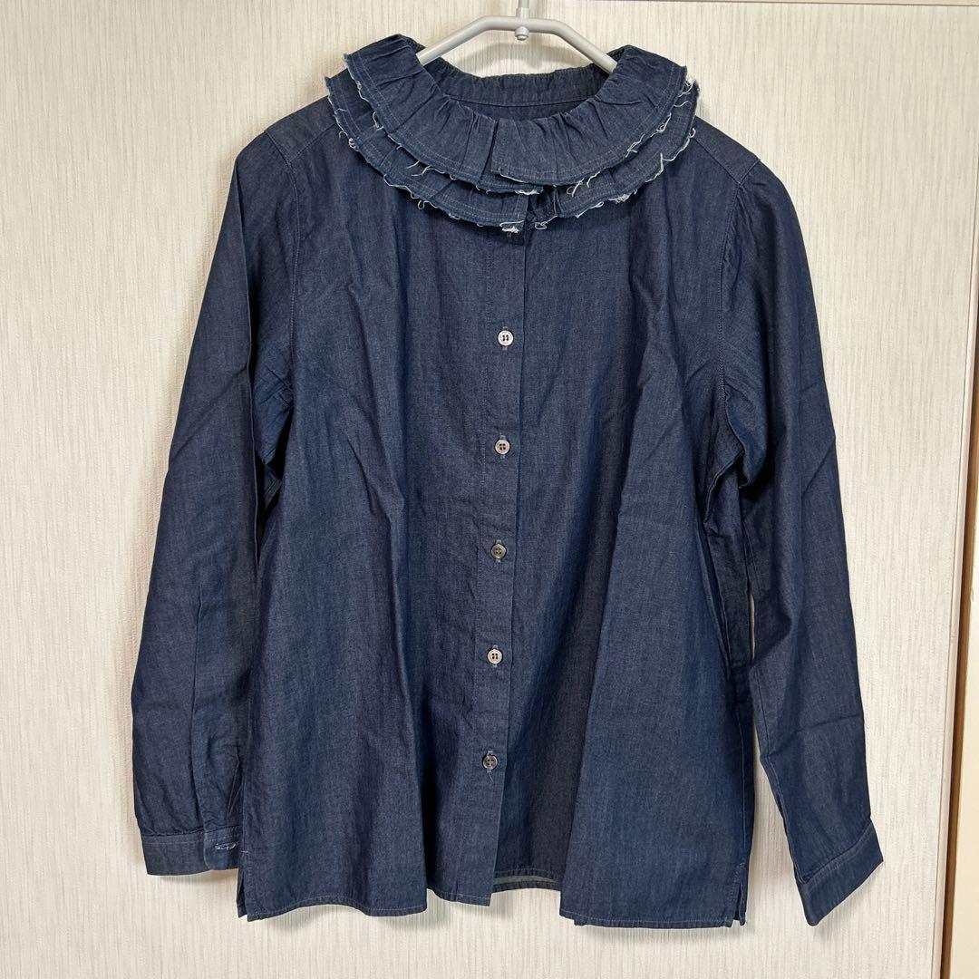 ネストローブ デニムフリルカラーブラウス