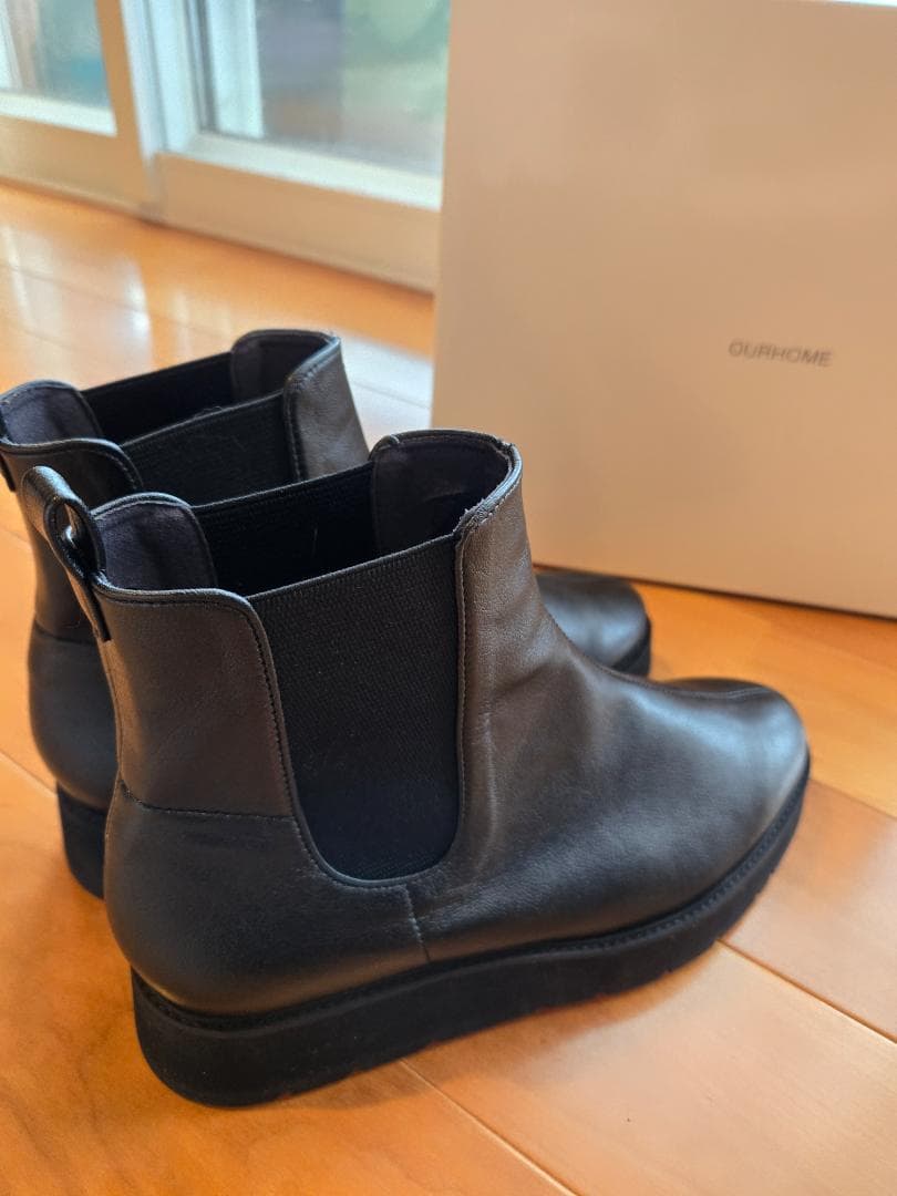 Our 雨の日も寒い日も履けるショートブーツ Lサイズ ブラック 雨の