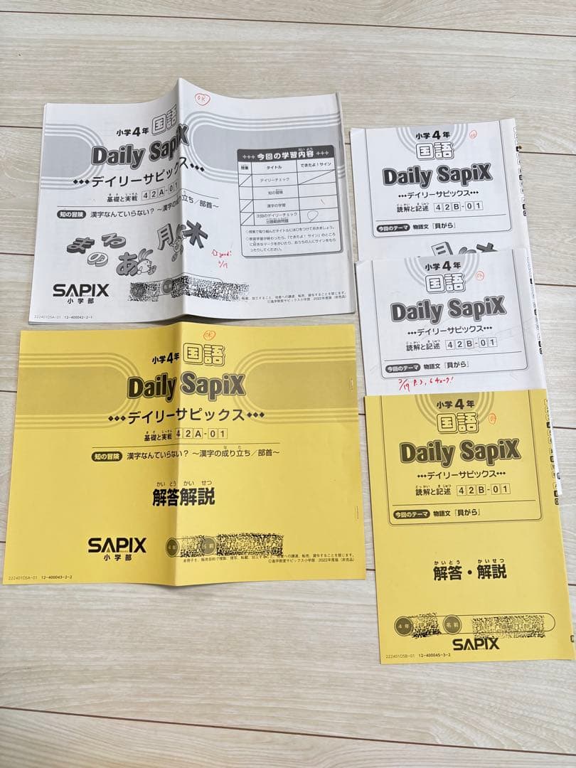 サピックス　4年生　平常、春夏冬講習　テキスト　一年分フルセット 国語 4年生 サピックス SAPIX テキスト 一年分 2022年 - メルカリ