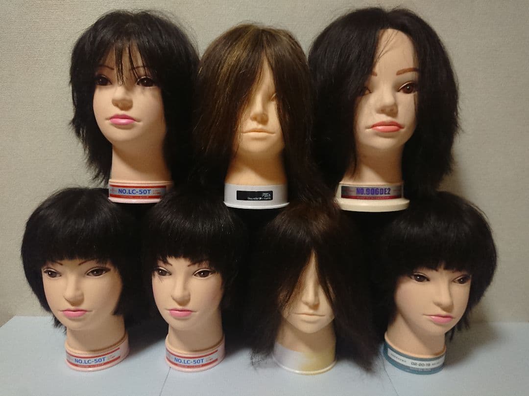 練習用ウィッグ 7体 Amazon | ウィッグのみ 6-7インチ 7-8インチ 8-9インチ 頭囲 BJD