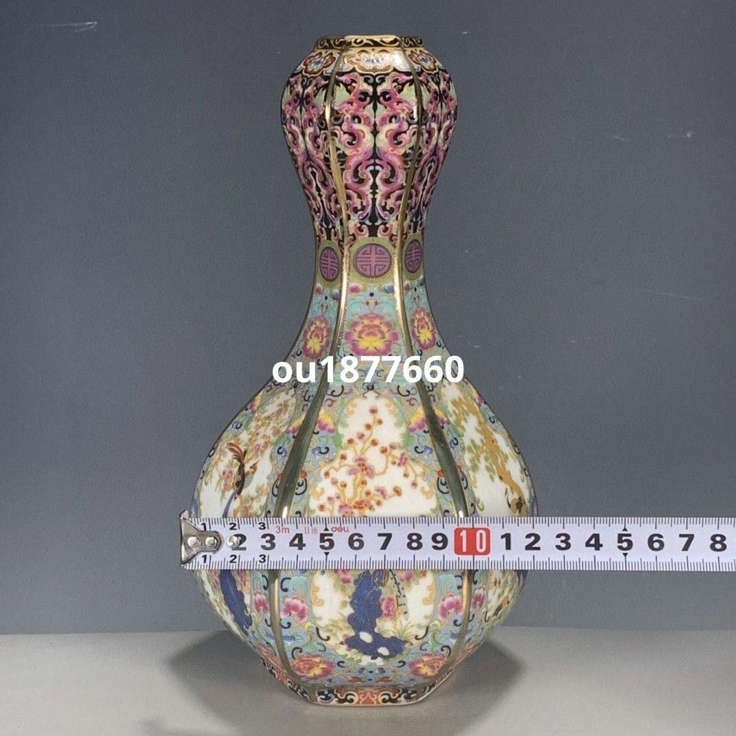 パステル琺瑯彩蒔花蒜頭瓶 景徳鎮 陶磁器 装飾品 現代工芸品 美術品