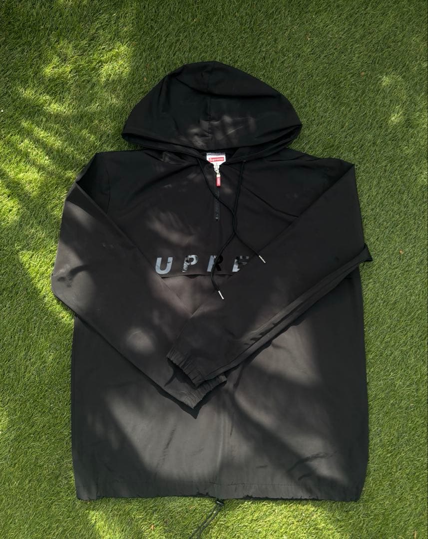 Supreme ハーフジップ ナイロンパーカー ブラック フリーサイズ 値下げ