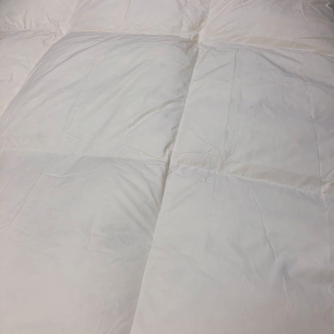 羽毛布団 ダブル ポーランド産ホワイトマザーグース 軽量生地 生成