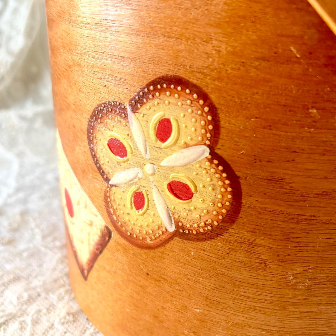 木製蓋付きビスケットジャー キャニスター入れ持ち手ハンドル