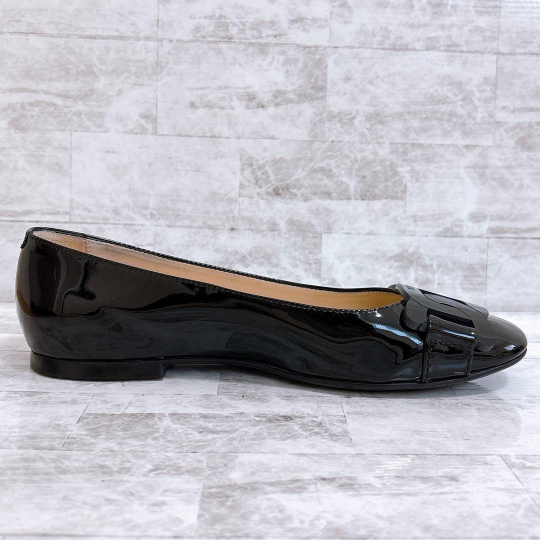 極美品✨TOD'S ケイト エナメル フラットパンプス チェーン 22.5cm
