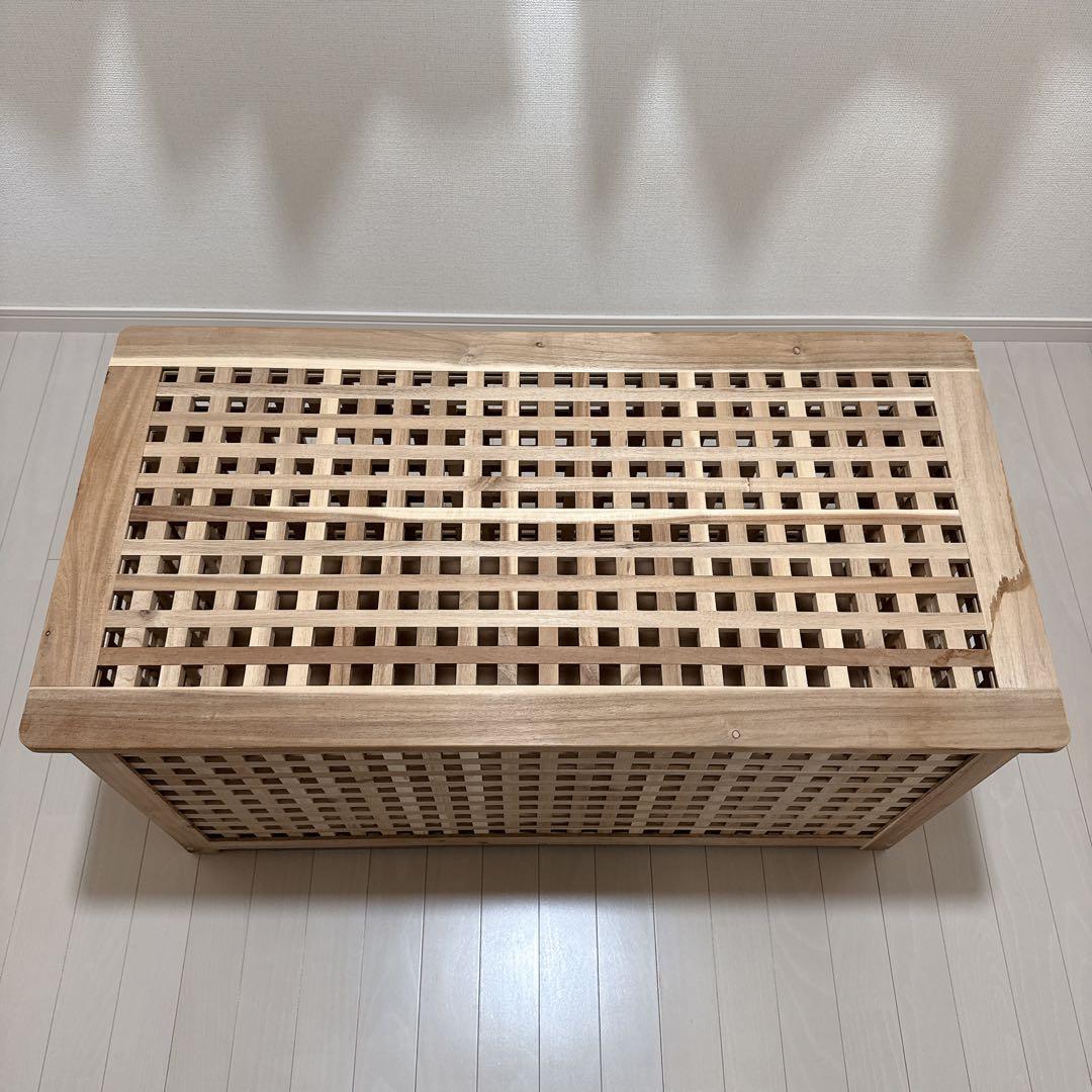 IKEA イケア HOL ホール テーブル 収納付き, アカシア材, 98x50