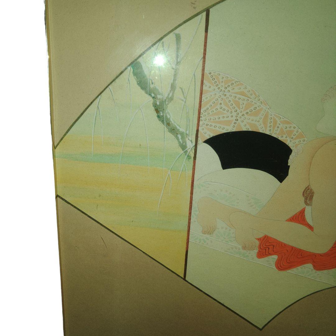 春画扇面額　夫婦和合　子宝祈願