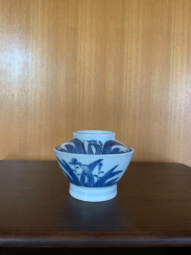 古伊万里 江戸期 藍泥 蓋付き茶碗 染付 蓋物 飯碗 節句 雛祭り 端午の