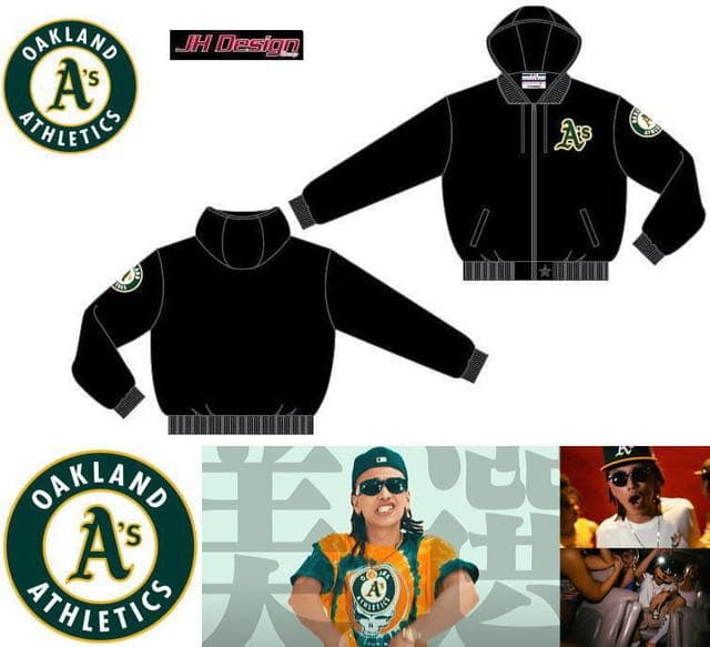 アスレチックス スタジャン MLB JH DESIGN ナイロンジャケット2XL