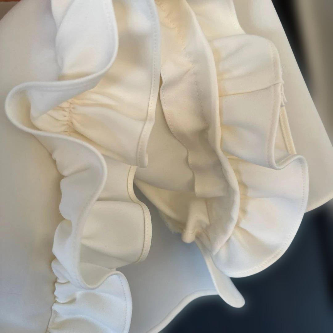 訳あり】YOKOCHAN ヨーコチャン フリル ロングスリーブ ブラウス 38