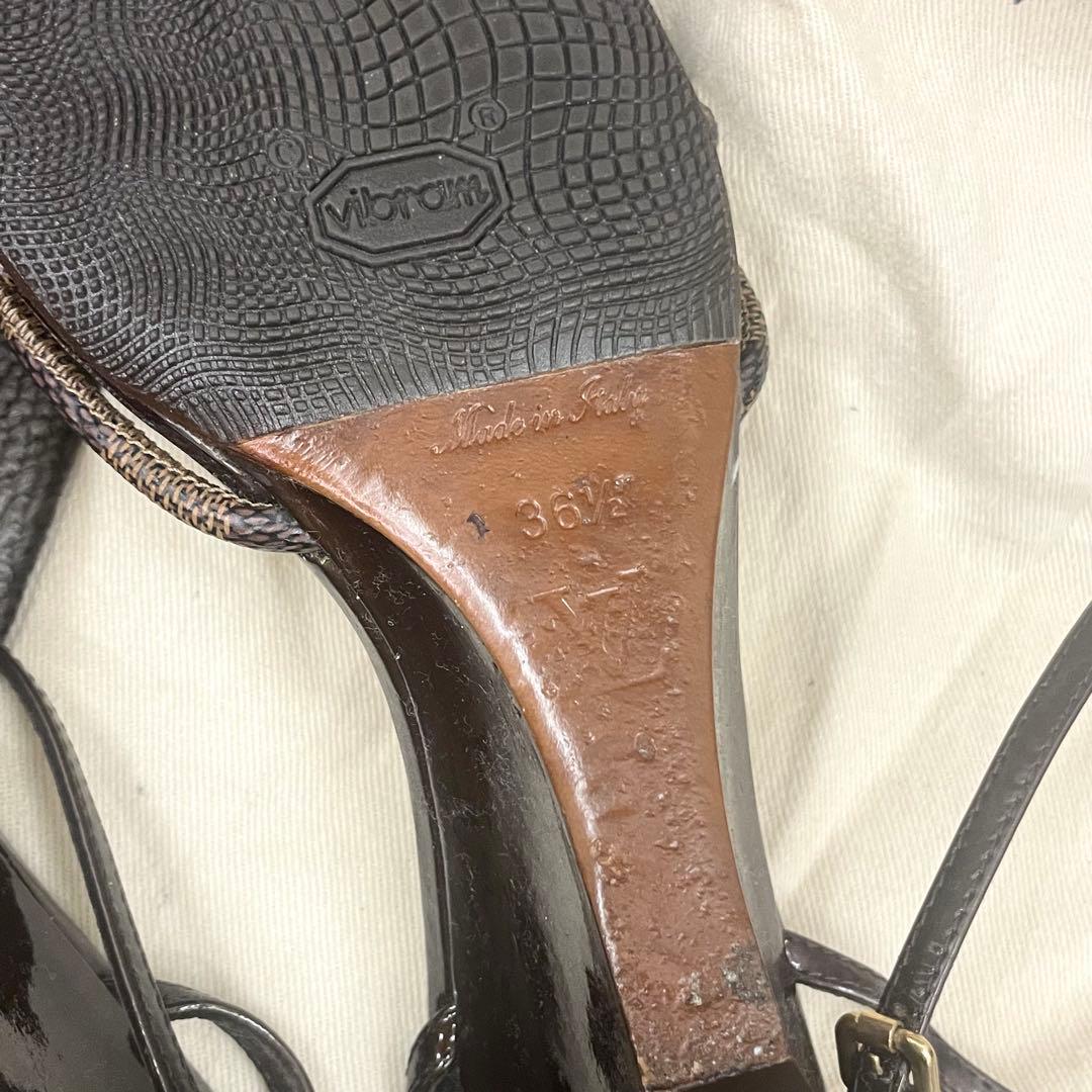 ルイヴィトン サンダル ダミエ 36/5 23.5 靴底補修済 滑り止め加工