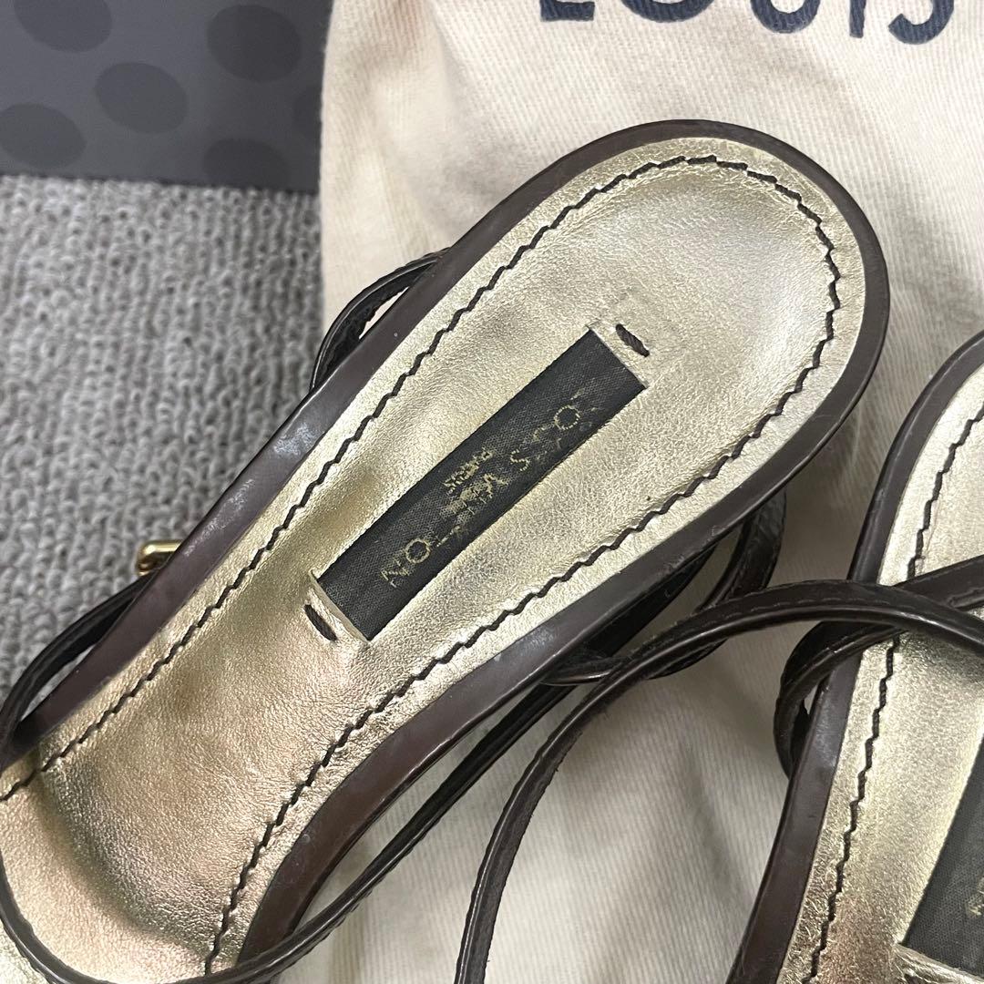 ルイヴィトン サンダル ダミエ 36/5 23.5 靴底補修済 滑り止め加工