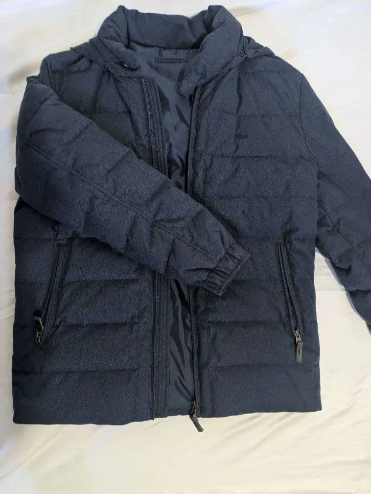 LACOSTE ネイビー ダウンジャケット US48 ラコステ LACOSTE ピケダウンジャケット （ネイビー） -アウトレット