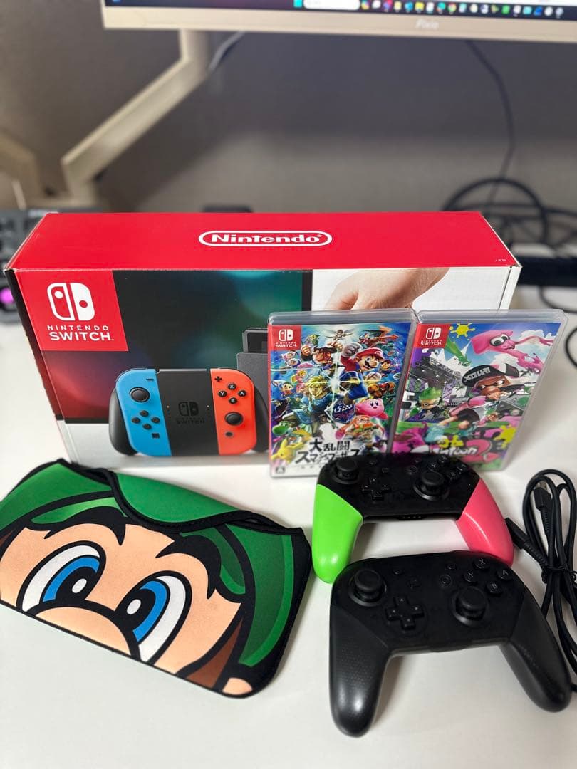 Nintendo Switch 本体 コントローラー、ソフトセット Nintendo Switch 通常モデル 完備品 Nintendo Switch 本体 付属品完備