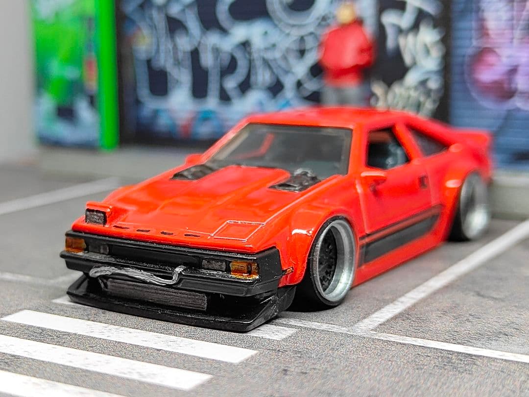 ホットウィールカスタム セリカXX 旧車☆自作アルミリム☆深リム