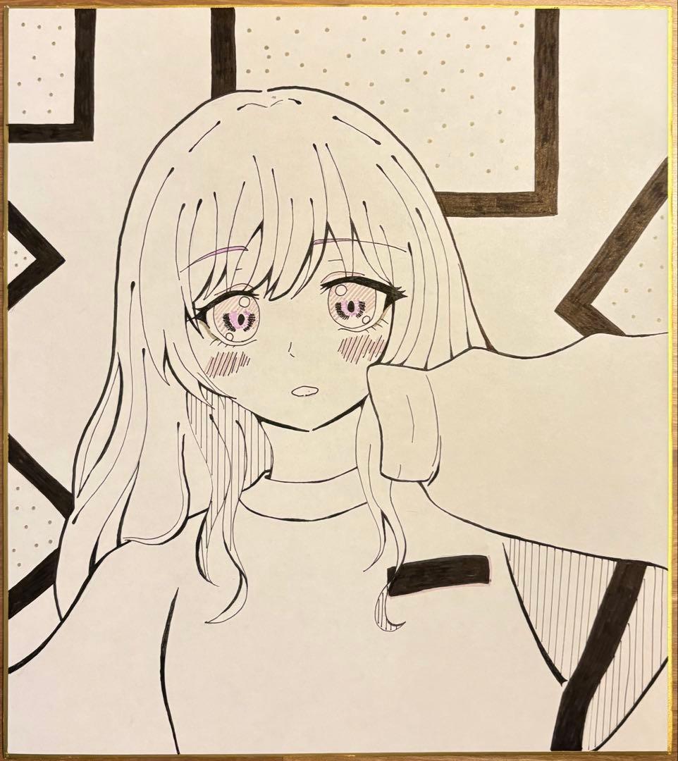 オリジナル手描きイラスト アナログイラスト 女の子 原画 絵 一点