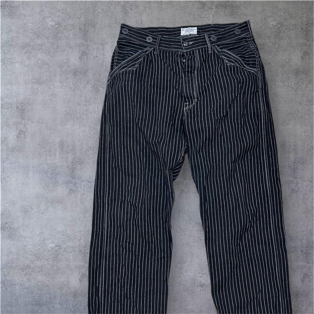 schottヒッコリーデニム ブラック　34 イアンくん着用 OLD HICKORY DENIM PANTS/オールドヒッコリー デニムパンツ | Schott