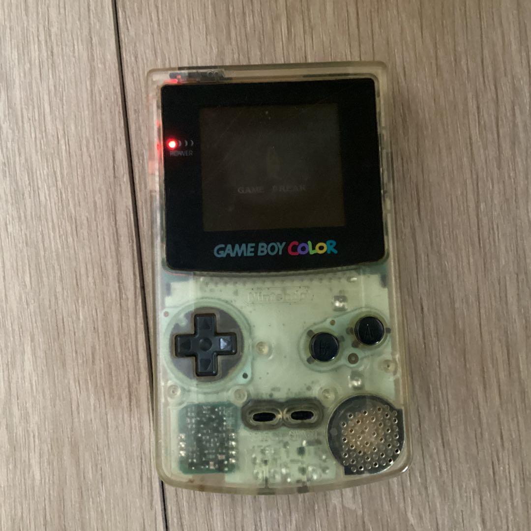 ジャンク品】ゲームボーイカラー本体 クリア透明 箱付き 説明書付き
