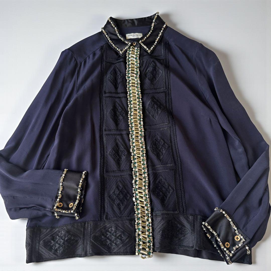 希少✨ドリスヴァンノッテン シルクブラウス　ビジュー装飾 　刺繍 楽天市場】dries van noten 刺繍の通販