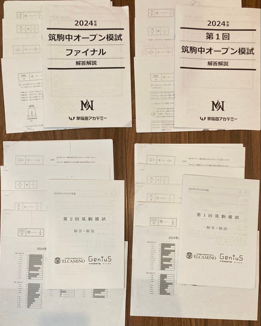 2024 早稲アカ/サピックス/エルカミノジーニアス筑駒模試＋スピカ筑駒力診断 2024 早稲アカ/サピックス/エルカミノジーニアス筑駒模試＋スピカ筑駒