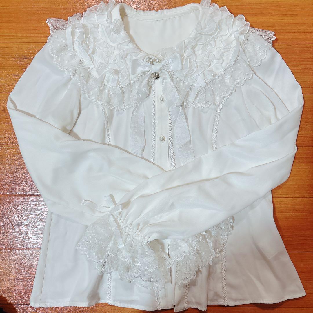 angelic pretty Airy frillブラウス 白 Airy Frill Blouse (2023) by Angelic Pretty