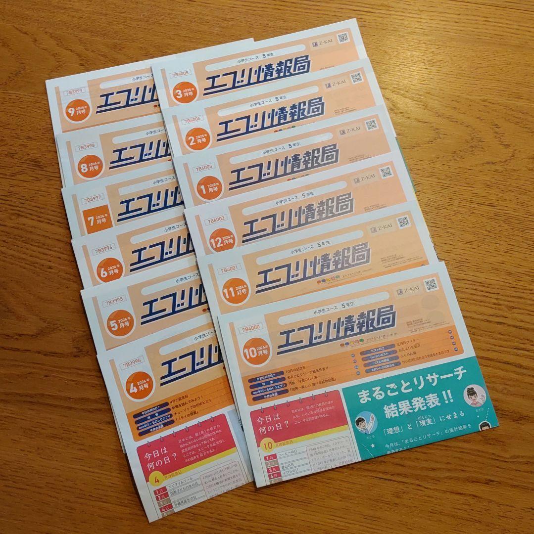 Z会 小5 エブリスタディ 2024年4月-2025年3月 最新版 1年分 - メルカリ