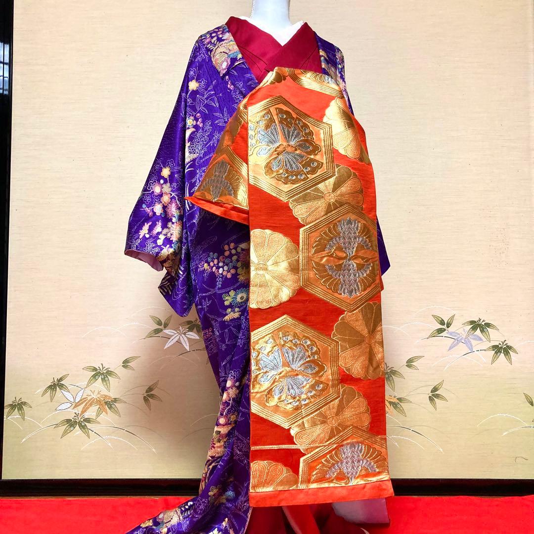 竜宮 十 さや花花魁 特長丈俎板帯『八重菊亀甲ニ三追蝶上下対鶴紋