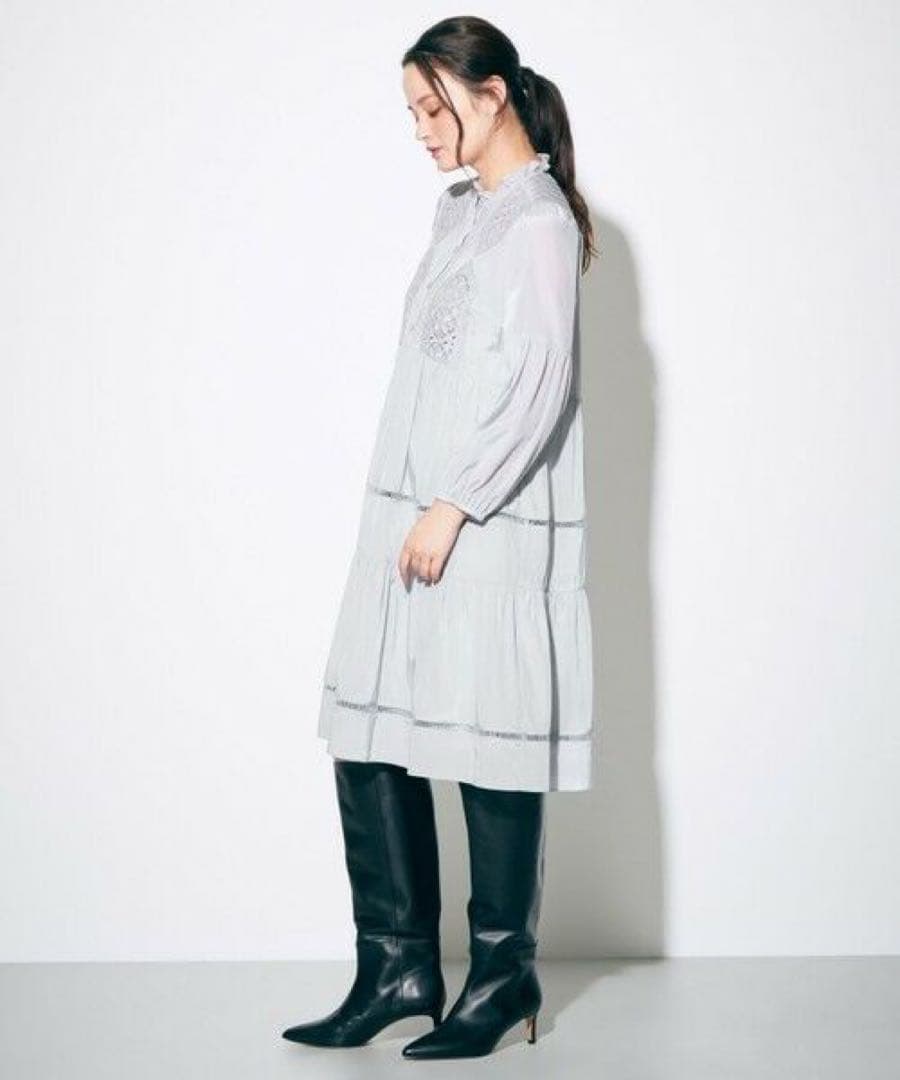 グレースコンチネンタル ピンタックカットワークチュニック