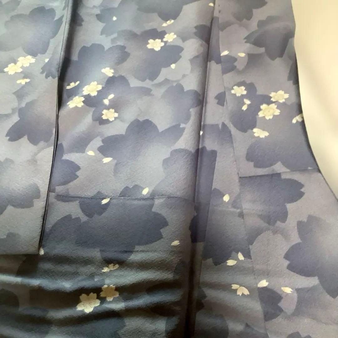 着物の名門ますいわ屋 ガード加工 ほぼ未使用品 紅碧色に青、白の桜の