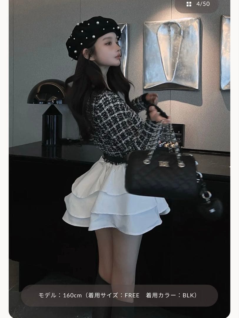 ダーリッチ　ボリュームフリルツイードニットミニワンピース ボリュームフリルツイードニットミニワンピース – Darich (ダーリッチ)