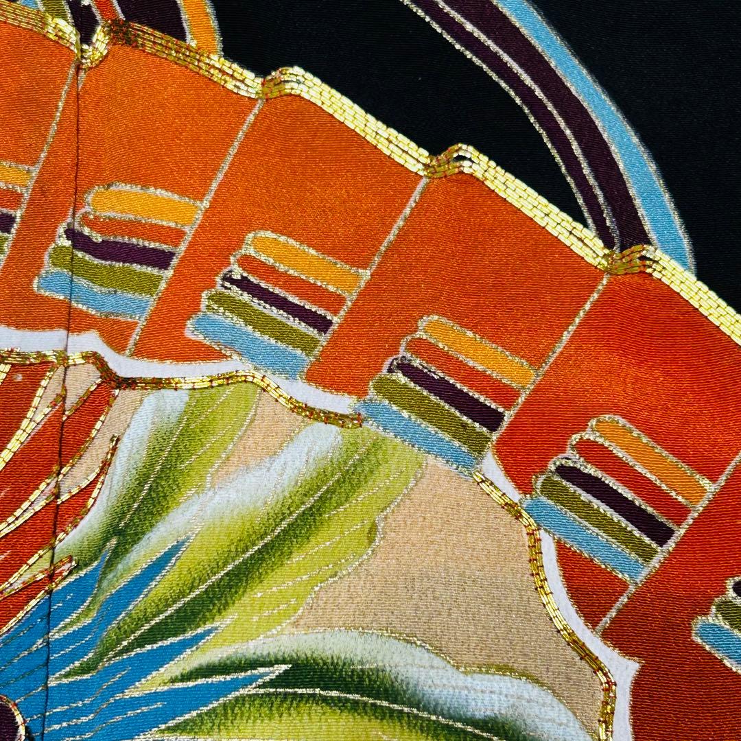 676】友禅•刺繍•金駒刺繍 黒留袖 - メルカリ