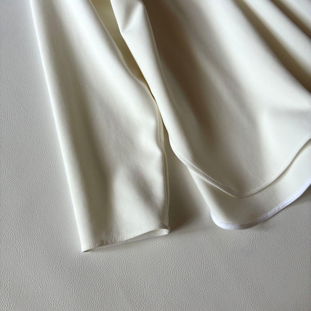 Yori ヨリ 2024年製 ダブルクロス丸襟カラーブラウス ホワイト 洗える