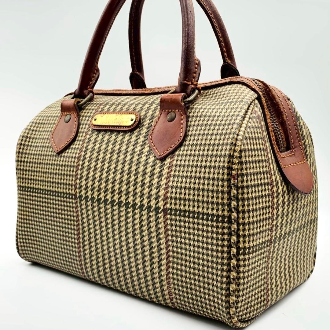 本物】ポロラルフローレン y2k ハンドバッグ 千鳥格子柄 チェック PVC