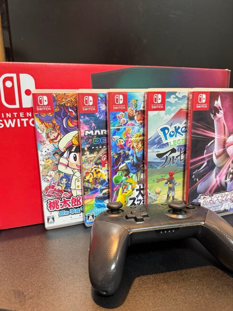Switch本体 箱あり ソフト5本＋プロコン＋SD128GB付き 動作良好 - メルカリ