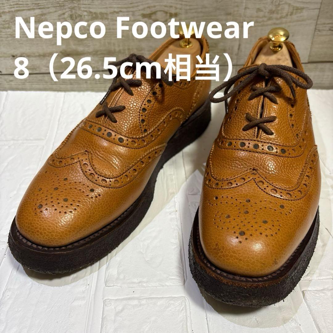 ネプコ フットウェア サイズ8（26.5cm相当）ブラウン ウイングチップ