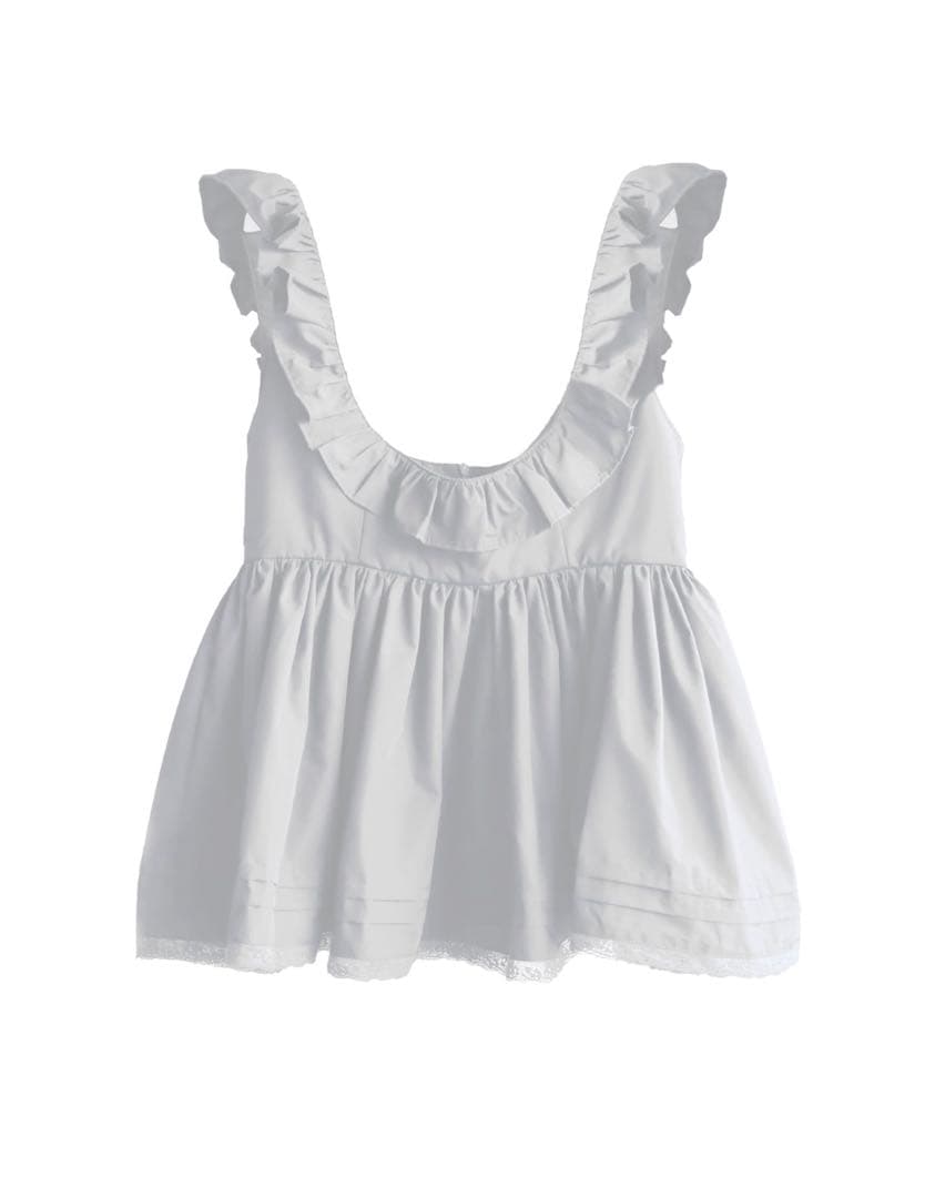 トップス mleya mieya PETIT APLON TOP -WHITE